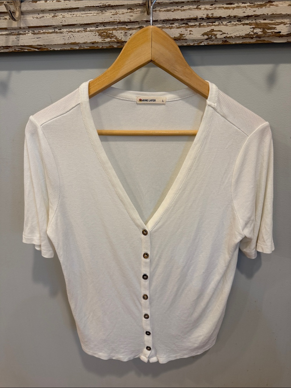 Marine Layer Lexi Ribbed Top Size Large - Picture 3 of 8